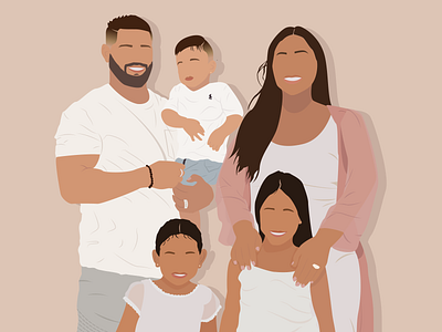 Modern Family Portrait art artist design digital art flat graphic design illustration illustrator minimal vector