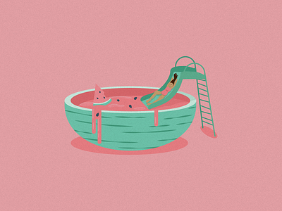 Watermelon Pool art artist design digital art flat graphic design illustration illustrator minimal vector