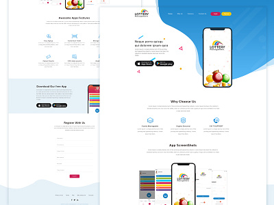 Lottery Management - Mobile App Landing Page app design godhaniya landing lottery management mobile page sandip ui