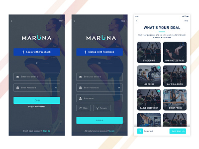 Maruna App android app design creative agency design espacio creates find trainer gym gym trainer illustration ios ios app design mobile app mobile app design mobile app development mobile app development company mobile app experience mobile app icon sandip godhaniya ui design workout app workouts