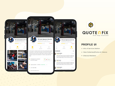 QuotenFix Profile UI Concept app automobile automotive design branding creative agency design illustration mechanic mechanical mobile mobile app profile ui sandip godhaniya ui ui design ux vector