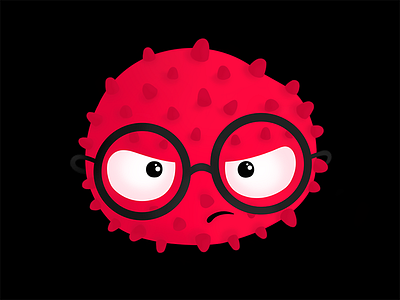 Grumpy bacteria branding character commission design digital painting fun graphic grumpy illustration