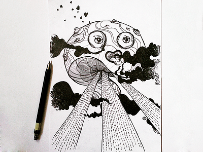 Euphoria cartoon character design doodle drawing euphoria illustration lineart mushroom sketch