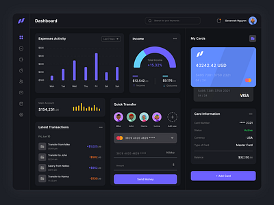 Banking Online Dashboard animation design ui ux