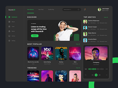 Music Dashboard UI Kit