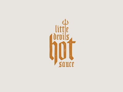 Little Devils Hot Sauce branding devil heat hot sauce logo logo design packaging packaging design pitchfork vector