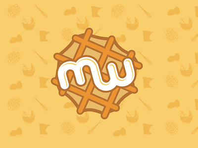 MinneWaffle breakfast logo minnesota vector waffle