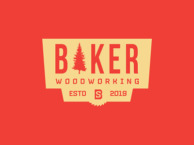 Baker Woodworking illustrator logo vector woodworking