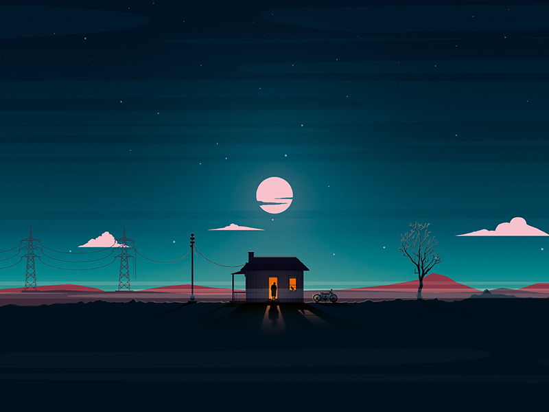 Little House on a Desert Road by Paul Liaigre - Pilou on Dribbble