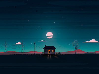 Little House on a Desert Road by Paul Liaigre - Pilou on Dribbble