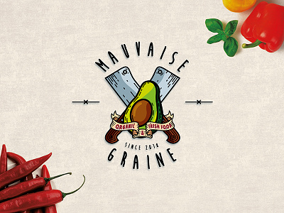 Mauvaise Graine - Logo angers food logo mauvaisegraine paulliaigre vector vegan
