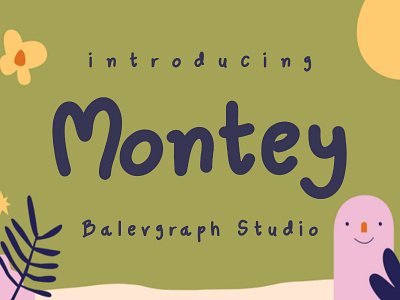 Montey Fun Children Typeface branding calligraphy joyful logo typography