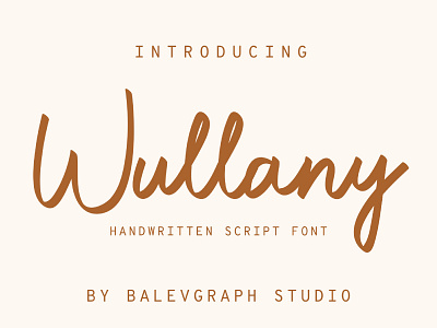 Wullany - Brush Script Font elegant logo luxury typography wedding
