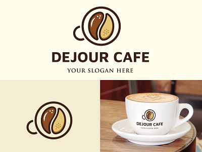 Coffee Brand Logo, Dejour cafe Logo Design, Coffee Shop logo. branding business logo company logo consulting logo design graphic design illustration logo vector