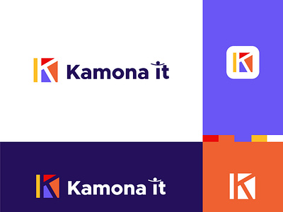 Kamona IT Tech logo design. Minimalist Tech company logo design