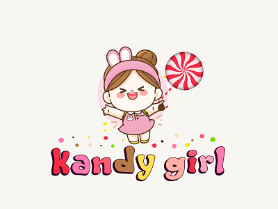 Candy Logo Design. Loloipop logo design. Kandy brand logo.