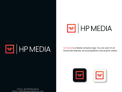 Hp Media Logo. Minimalist Print and Digital Media Company Logo.