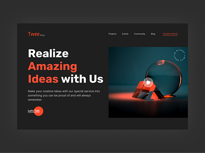 Twee Project - Dark Mode 3d best best2021 branding clean creative design elegant flat home illustration logo motion graphics project simple studio trend ui uikit