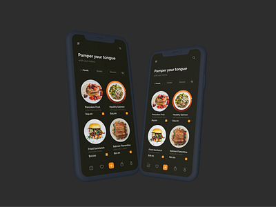 Food Application - Dark Mode 3d animation application best branding clean creative delivery design eat flat food graphic design home logo motion graphics order ui