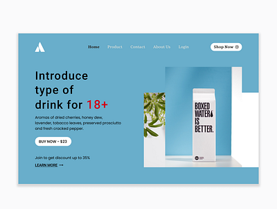 Aous for Drink +18 Website Design app design best branding clean creative design flat home illustration logo personal website ui ui ux ui ux website design web design website design