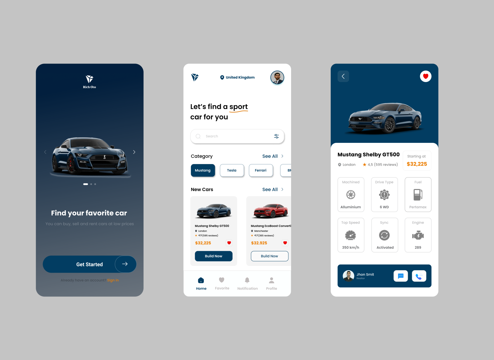 Rich Oto Application by dvi on Dribbble