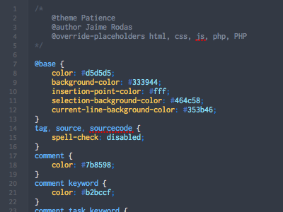 Patience code css theme