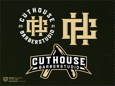 Letteh C+H monogram style with theme barbershop
