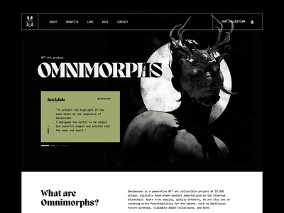 OMNIMORPS - NFT Art Project Website art dark design illustration lore nft ui webdesign