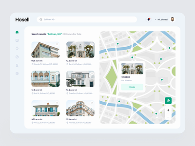 Hosell - Real Estate Broker Dashboard Exploration 🏘 animation apps broker card clean design home house interaction interactions maps mobile mobile app real estate sale search ui ux web design website