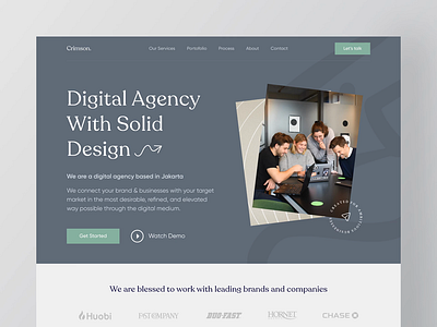 Crimson - Digital Agency Landing Page Animation agency animation business classic clean company corporate creative digital interaction landing page motion design prototype simple animation ui ux web web animation web design website