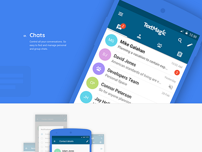 TextMagic Android App android app bulk sms chat material design messaging mobile sms