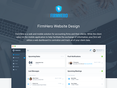 FirmHero Website admin cms crm dashboard events tasks users