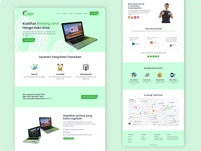 Single Page Website For Computer Services and Sales computer e commerce graphic design green singlepage ui ux web website white