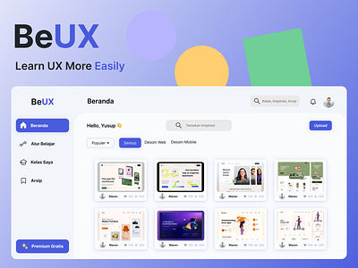 BeUX Online Course For UX Designer app blue bluewhite branding course design e learning learning online course ui ux web white