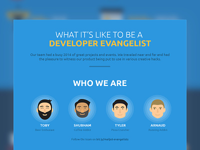 What it's like to be a Dev. Ev. developper evangelist illustration infographic stats
