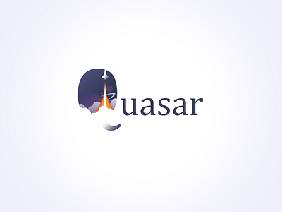Quasar - The Daily Logo Challenge #1 challenge logo quasar rocket serif
