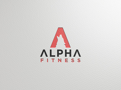 alpha fitness fitness logo negative space wolf