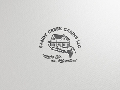 sandy creek cabins cabins house illustration logo