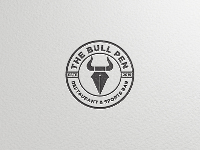 The Bull Pen branding logo restaurant simple sports bar