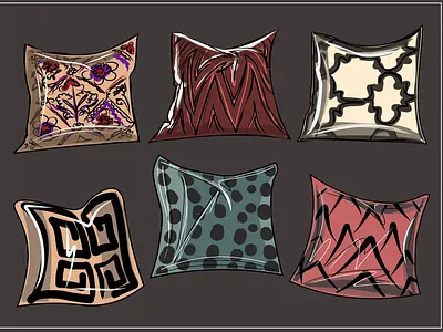 Beautiful decorative pillows for interior. Design. isolated apartment architecture bed bedroom comfort contemporary cushion cut out decor decoration decorative design elegance furniture home interior lifestyle pillow vector