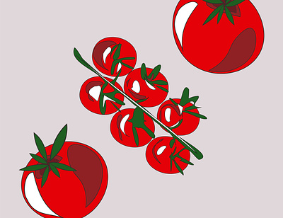 Ripe red tomatoes, cherry tomatoes. Vegetables. branding cherry collection design illustration proper nutrition raw food diet tomatoes vector vegetarianism