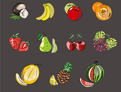Fruit set. Vegan. Vegetable food. beautiful collection color concept decoration design illustration vector vegan vegan art vegan food veganism