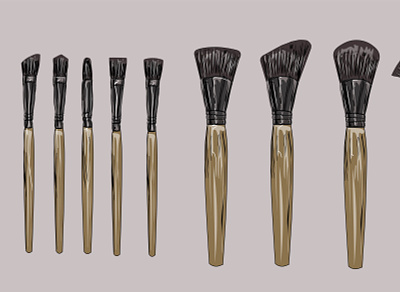Makeup brush vector mockups of beauty cosmetics accessory applicator apply art artist background beautiful beauty black blush brush care collection cosmetic decorative different sizes drawing equipment face facial
