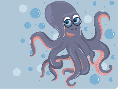 Octopus app apple pencil art flat illustration illustrator octopus ui ux vector