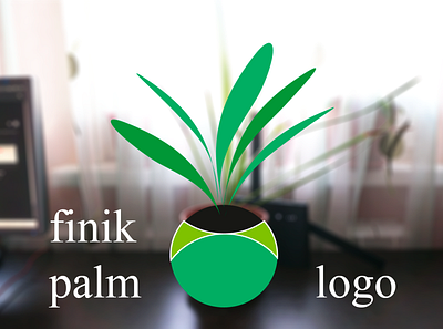 Finik palm logo branding design illustration logo minimal vector