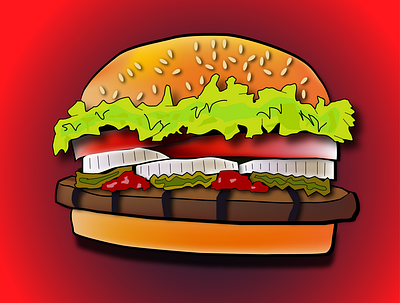 Hamburger illustration logo vector