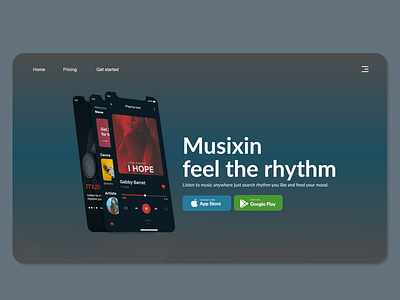 Music APP: Website Landing page