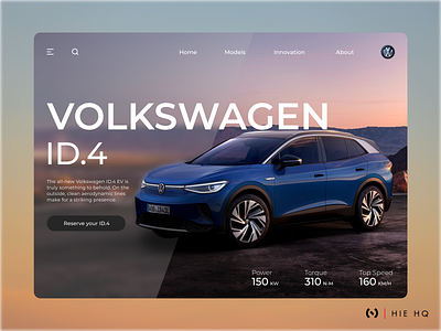 Volkswagen ID.4 Electric Car Landing Page branding car color design dribbble dribbble best shot electric car electric cars figma glassmorphism landing page minimal typography ui ui design uiux ux ux design volkswagen web design