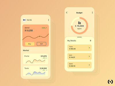 Stock Exchange App behance colors dribbble dribbble best shot figma finance finance app fintech fintech app ios app mobile ui stock app stock exchange stock exchange app tesla ui ui design uiux ux ux design