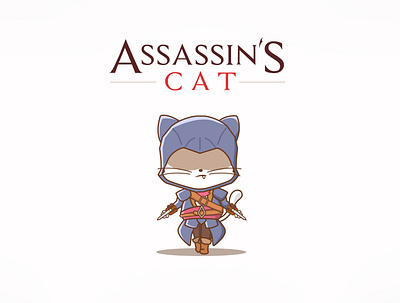 Assassin Cat assasin cartoon cat character animation characterdesign cute animal design illustration kitty illustration vector